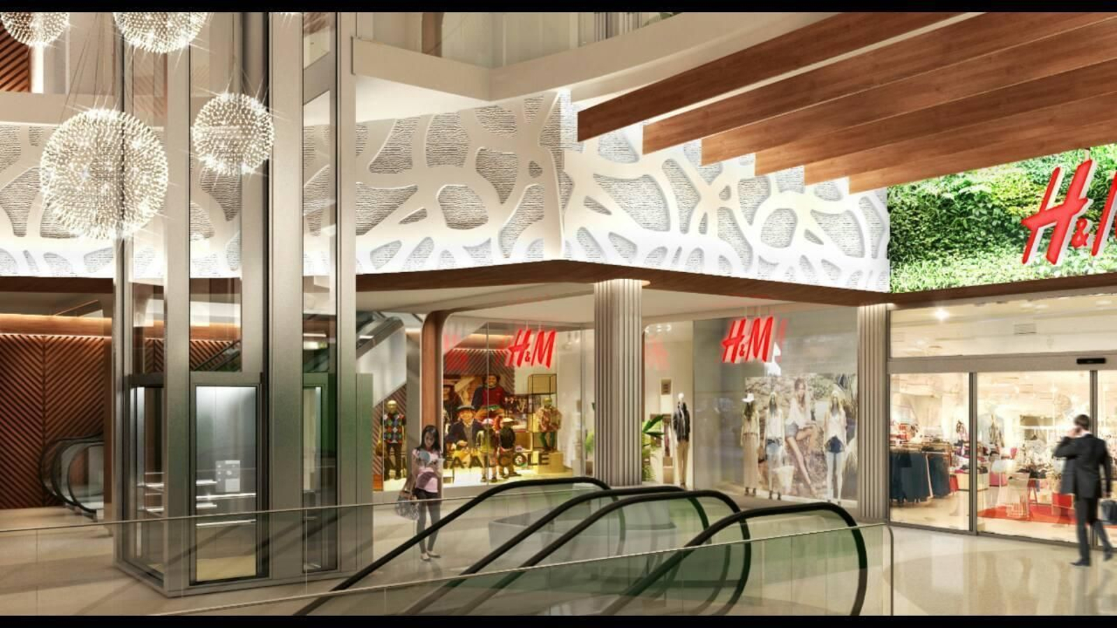 Infografía del futuro espacio que albergará el centro comercial ejidense destinado a la moda.