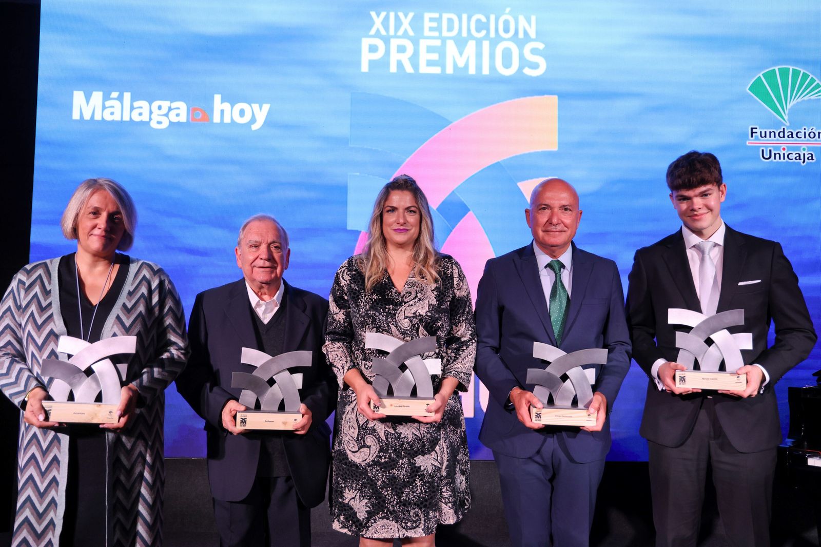 Los galardonados Accenture, Amfremar, Lourdes Zoraida Fernández, Unicaja Baloncesto y Marcos Castilla.