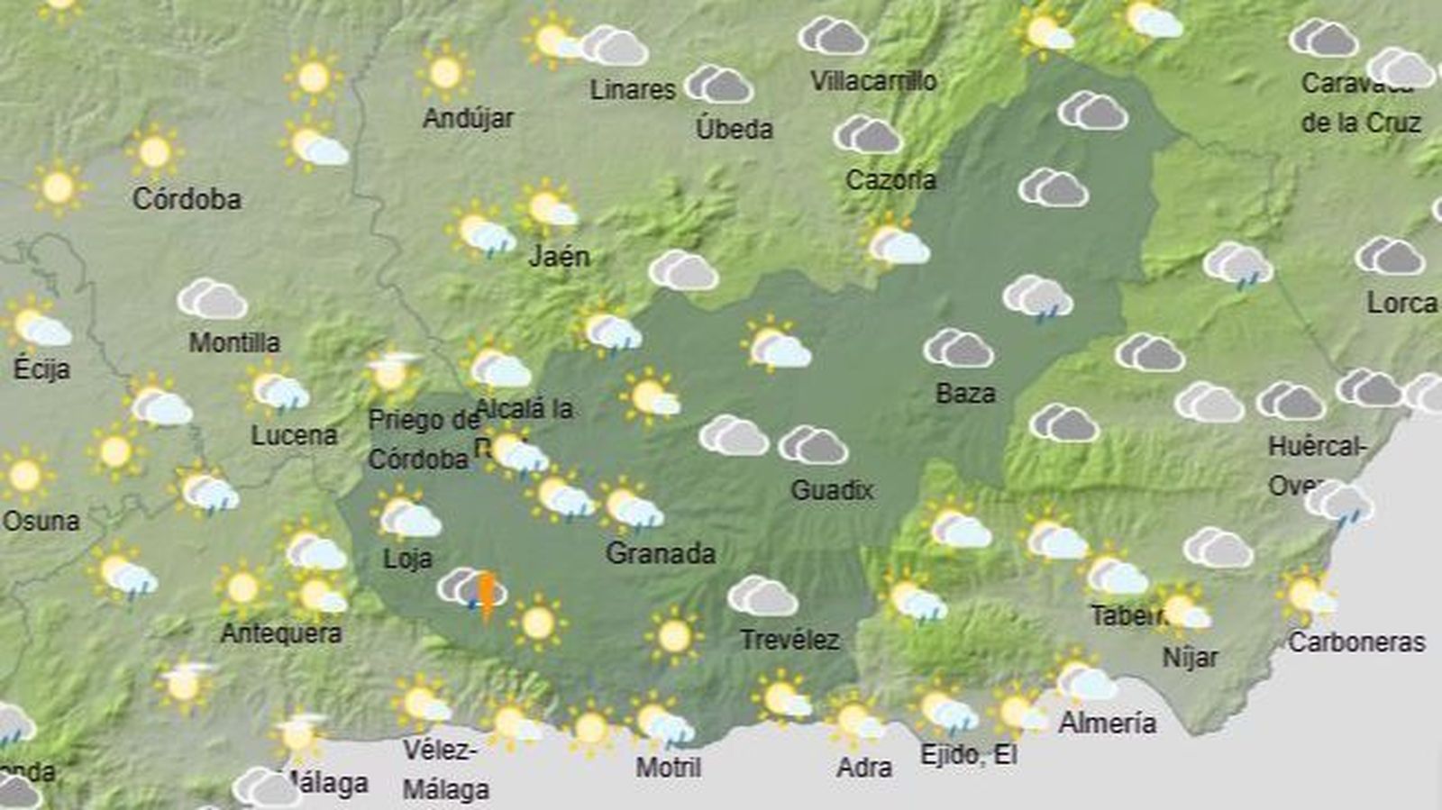 El Tiempo en Granada el 11 de diciembre de 2024