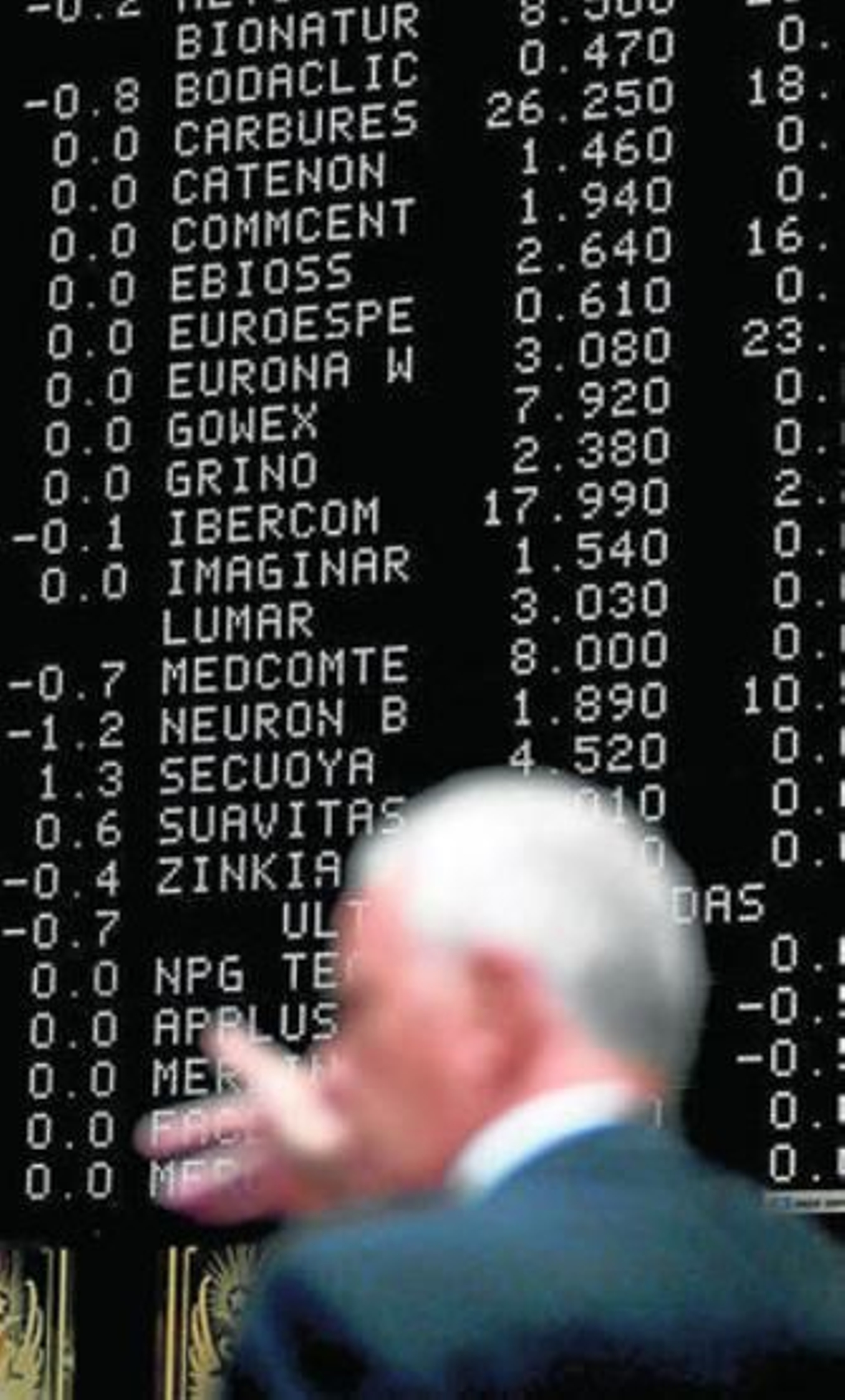 Imagen de la Bolsa que refleja la evolución de las cotizaciones del MAB.