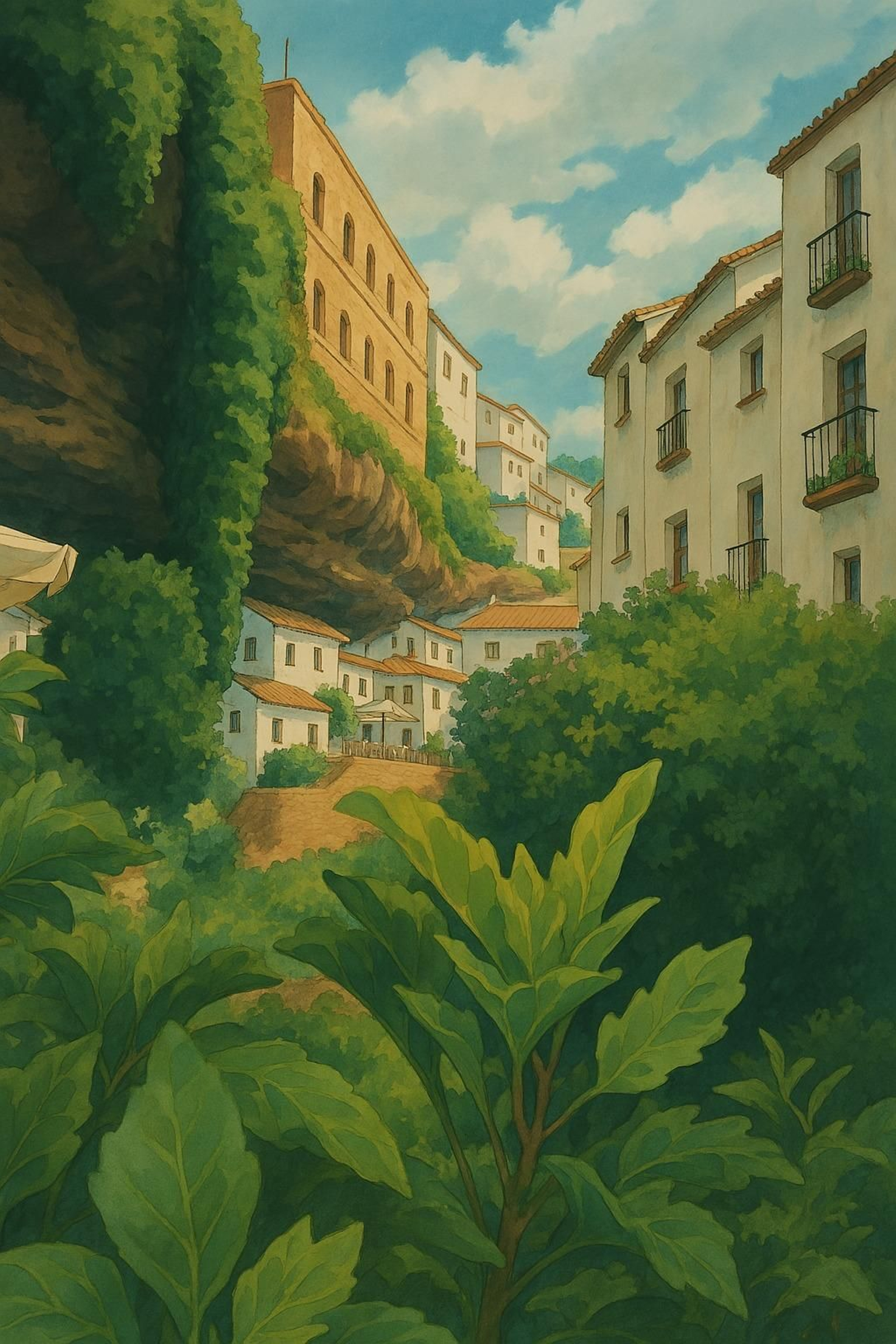 Así se vería el pueblo de Cádiz más bonito de España si saliera en una película de animación japonesa