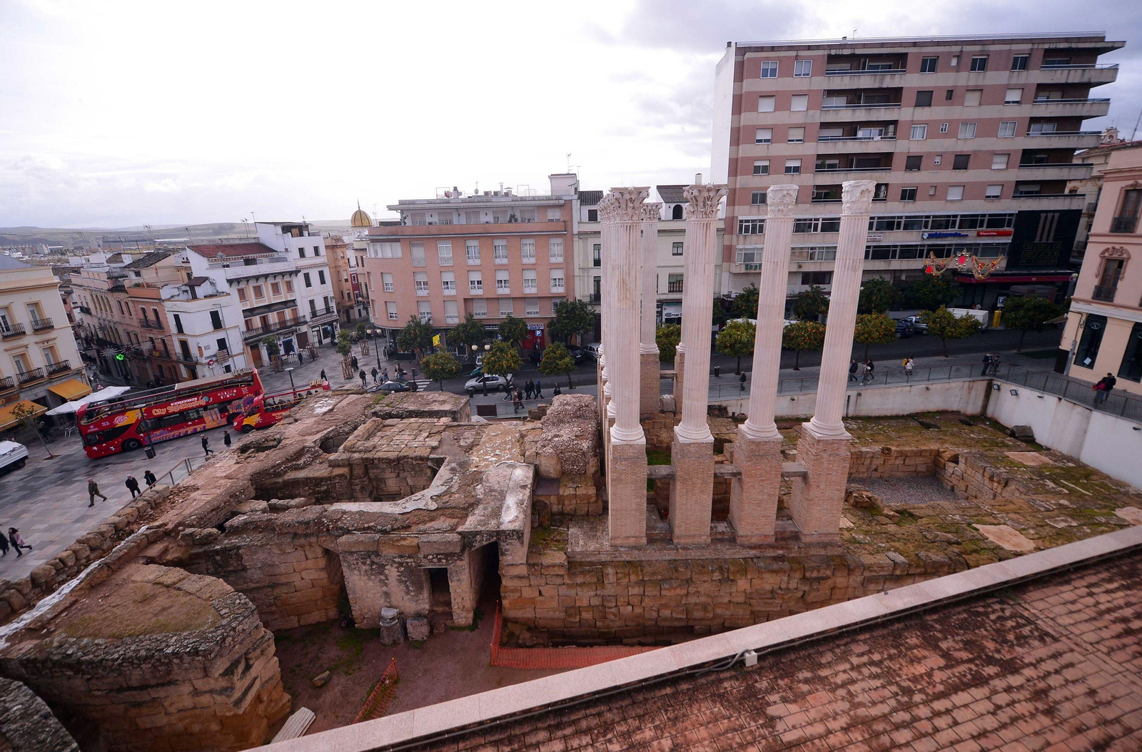 Vista aérea del Templo Romano.