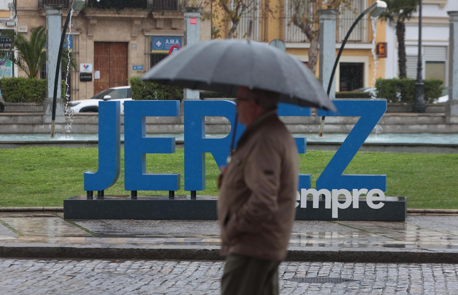Lluvia en Jerez.