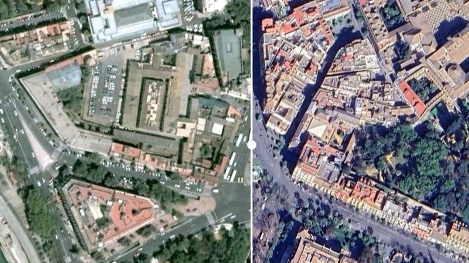 Antes y después de la Puerta de Jerez (2001 y 2024)