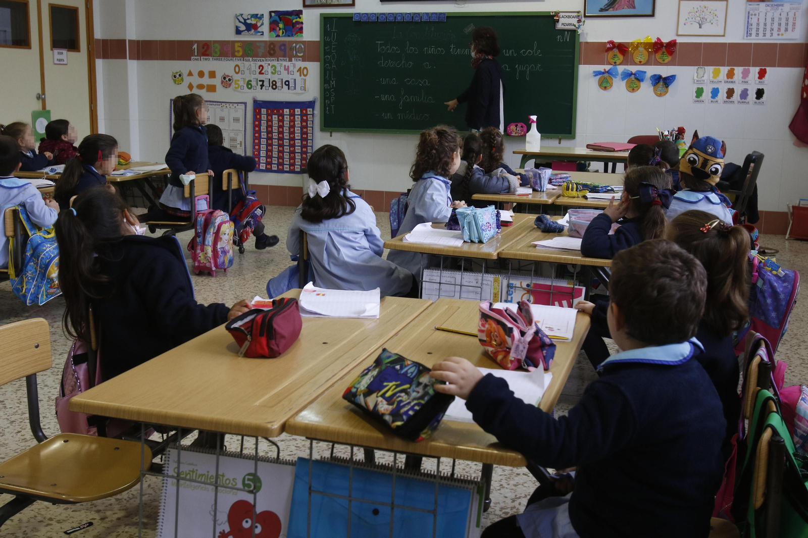 Aula de Primaria en el Colegio Pontífice Pablo VI.