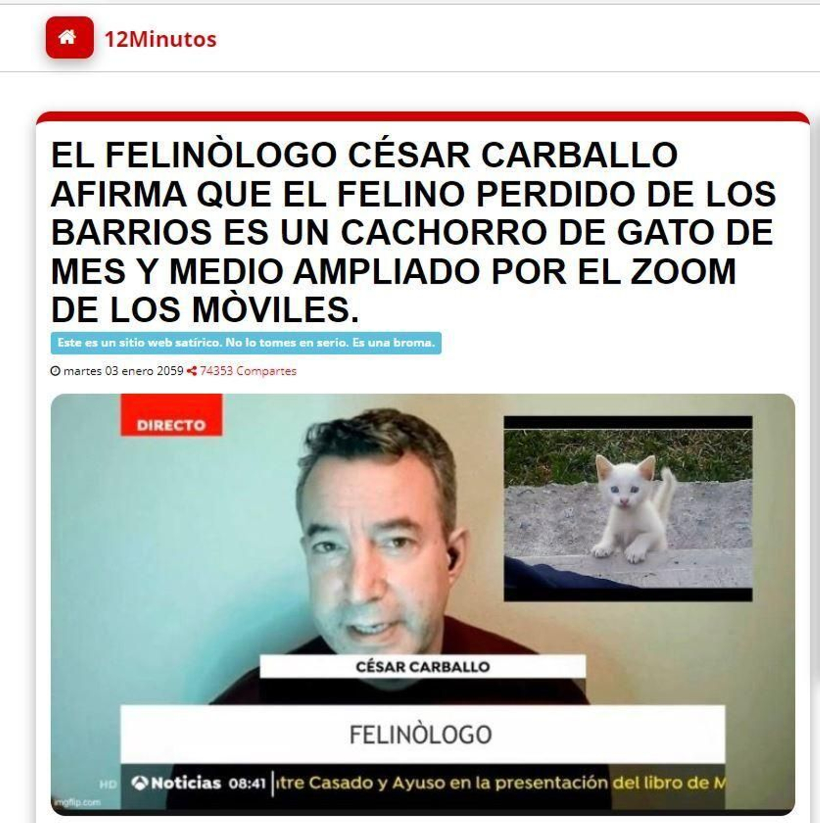 Publicación de 12minutos.