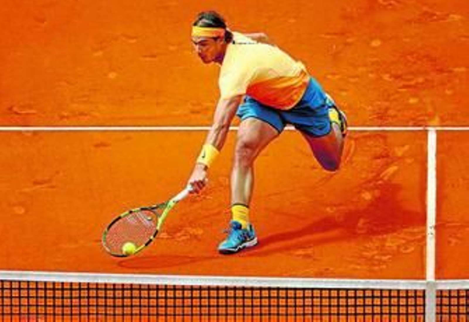 Rafa Nadal llega con apuros a una dejada de Joao Sousa.