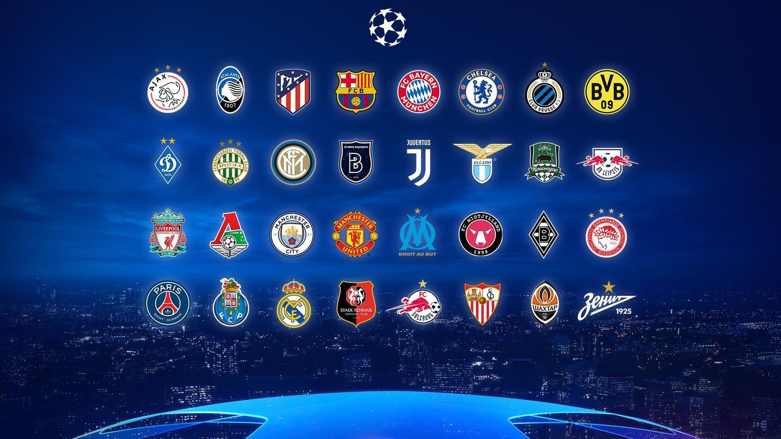 Los 32 equipos que participarán en la Champions League 2020-2021