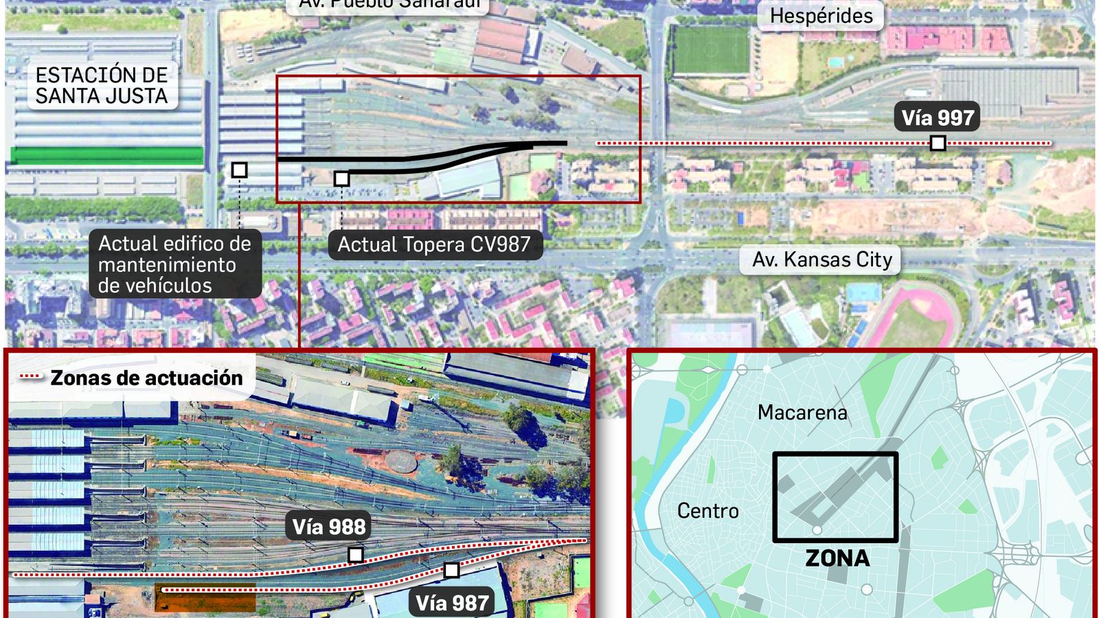 Adecuación de las vías de la estación de Santa Justa.