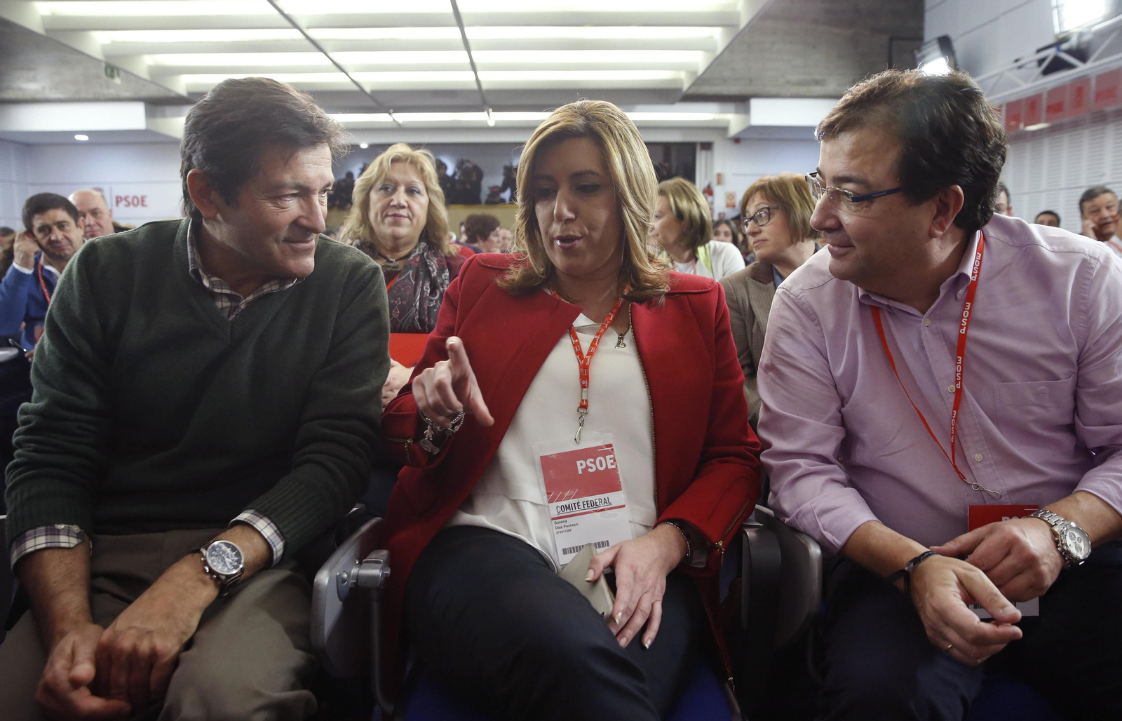 Javier Fernández, Susana Díaz y Guillermo Fernández Vara.