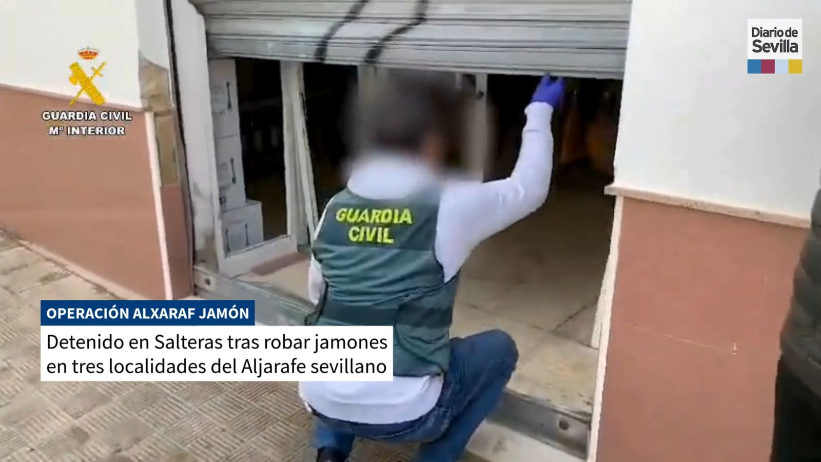 Detenido en Salteras tras robar jamones en tres localidades del Aljarafe sevillano
