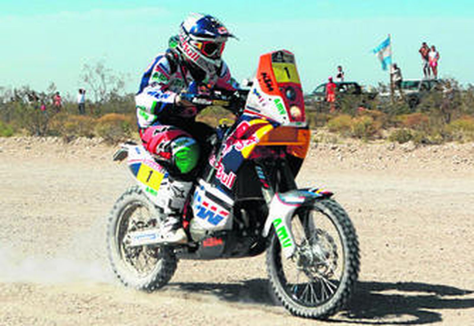 Marc Coma pilota en solitario en la segunda jornada, entre Santa Rosa y San Rafael de Mendoza.