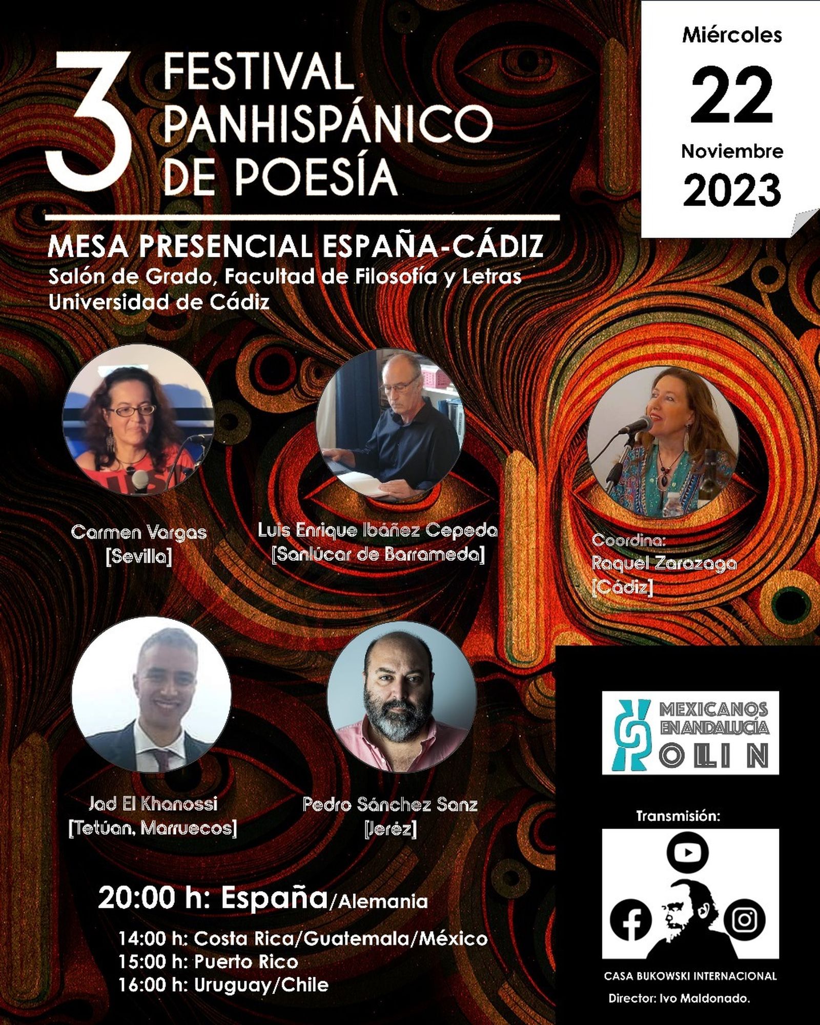 Una de las sedes del III Festival Panhispánico de Poesía será este miércoles el salón de grados de la Facultad de Filosofía y Letras de la UCA.