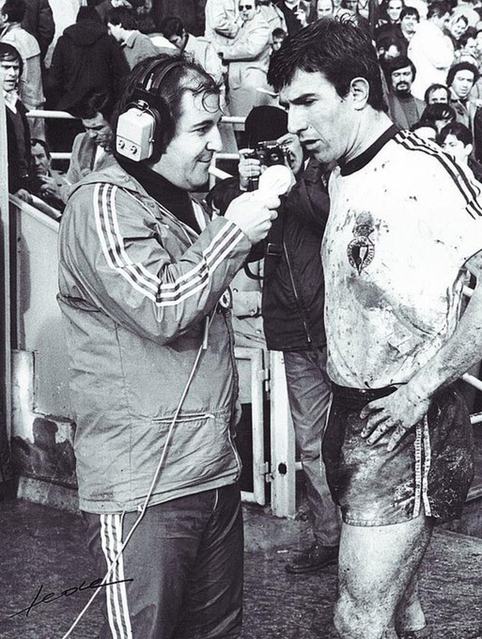 José María García entrevistando en 1973 a Juanito para el 'Carrusel deportivo' de la SER