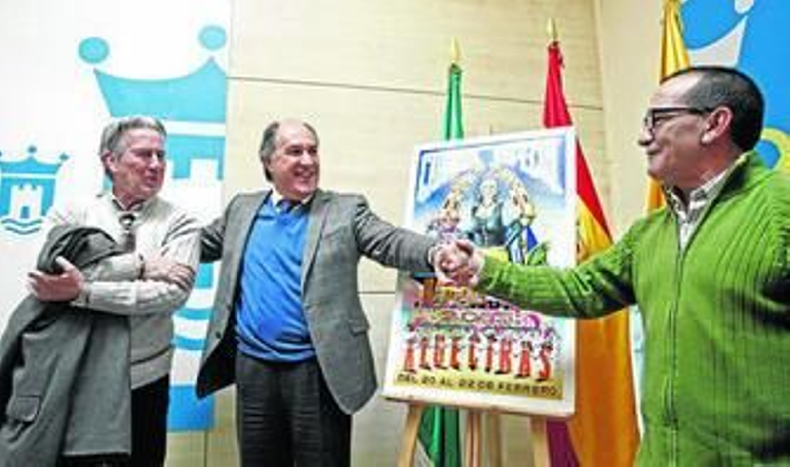 Norberto Iglesias, a la izquierda, junto al alcalde José Ignacio Landaluce, en el centro, y José Luis Heredia ayer.
