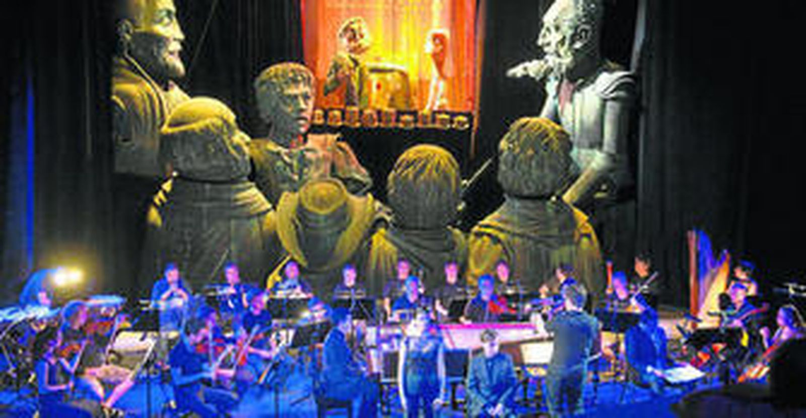 Ensayo de la obra, ayer, en el Parque de las Ciencias.