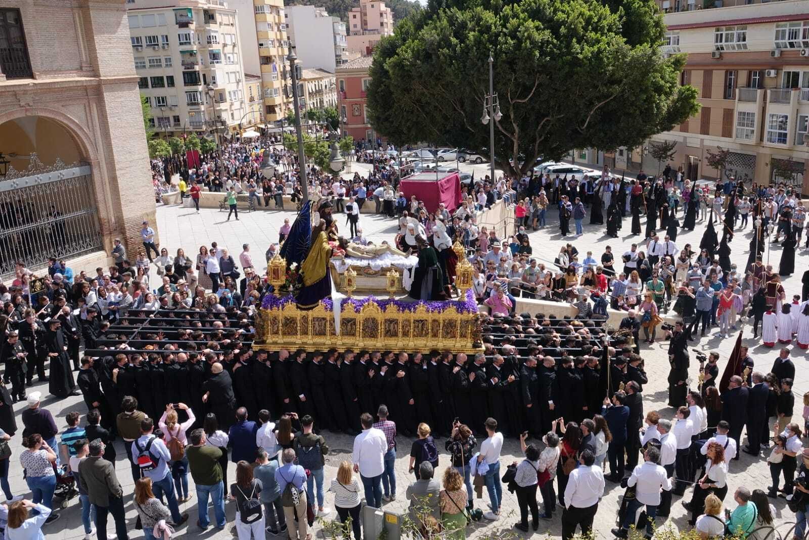 Salida de la hermandad del Monte Calvario del Santuario de la Victoria.