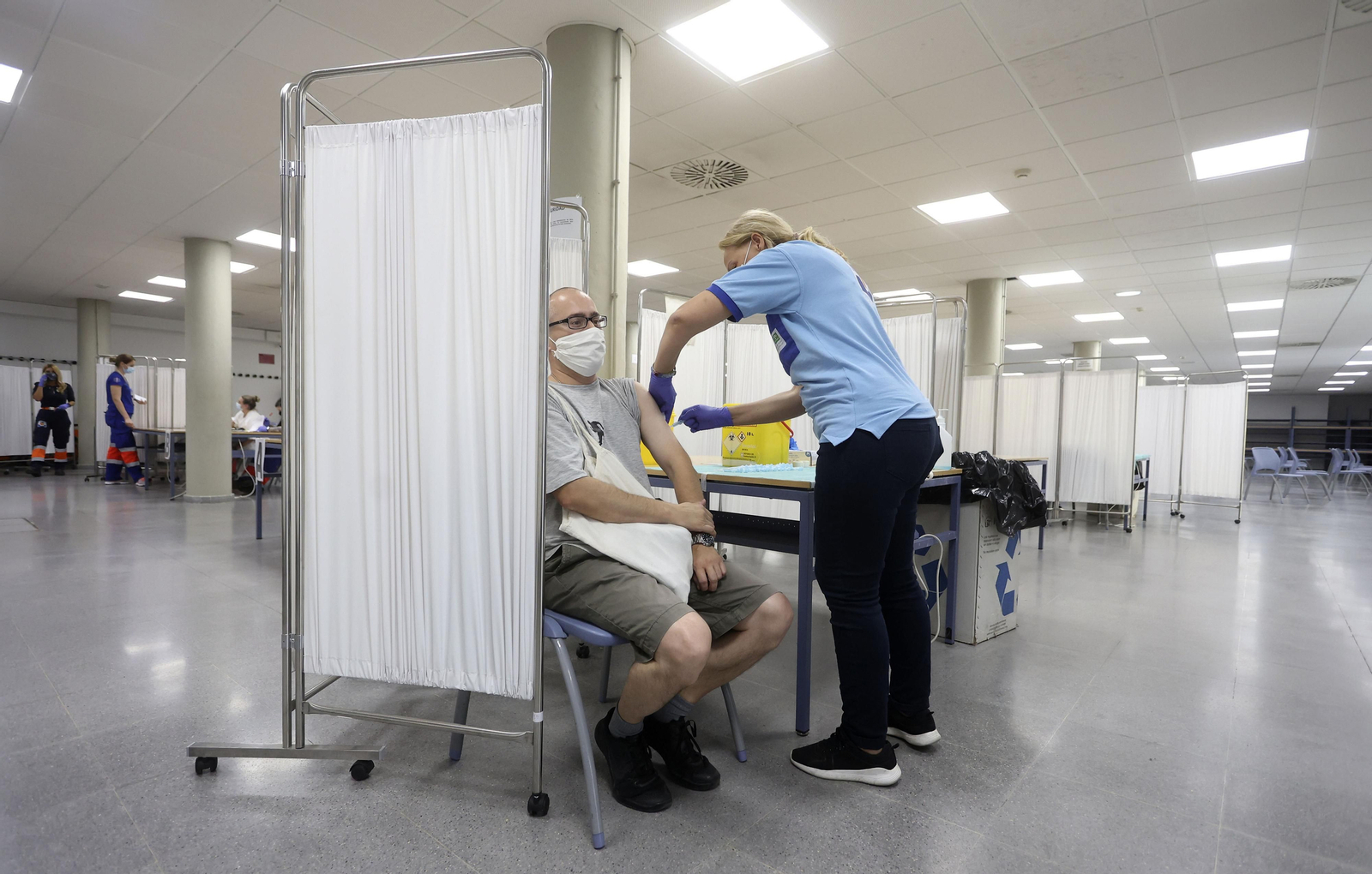 Vacunación frente al Covid en la Facultad de Derecho de la Universidad de Sevilla.