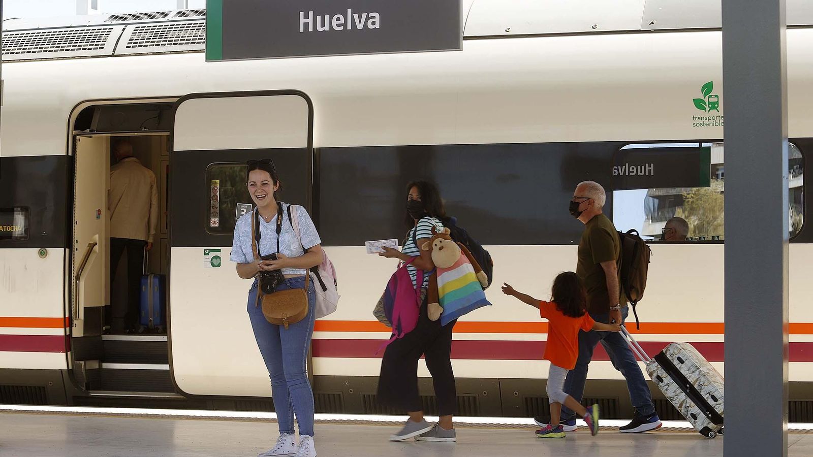Estación de ferrocarril de Huelva en la tarde de ayer.