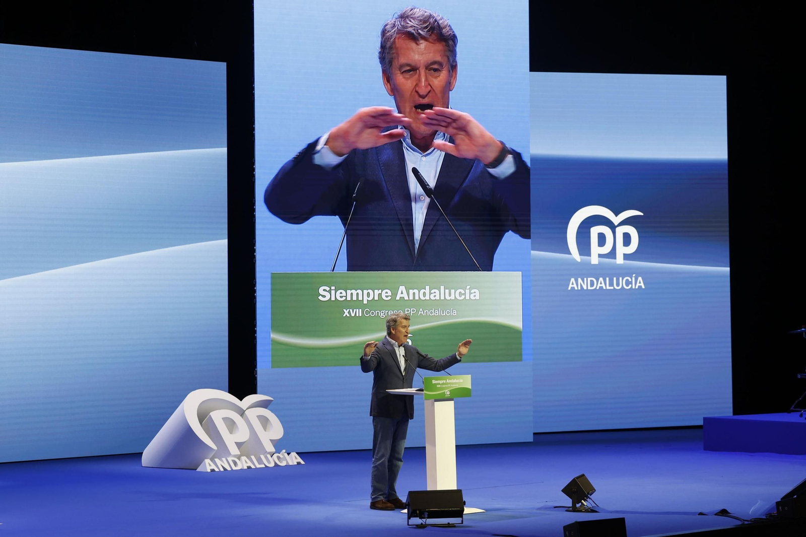 Alberto Núñez Feijóo en la clausura del Congreso del PP andaluz.