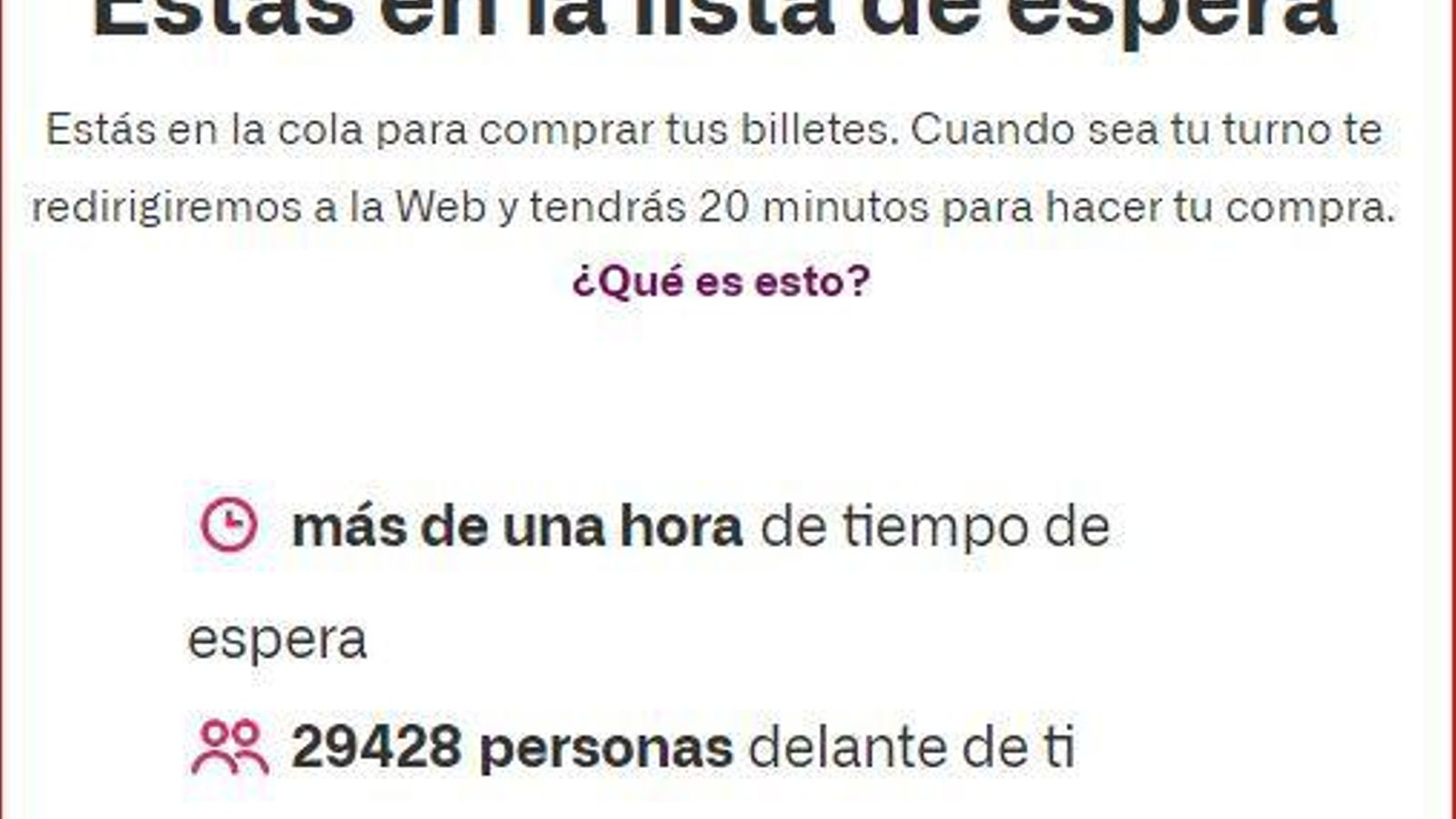 Mensaje de espera de Renfe