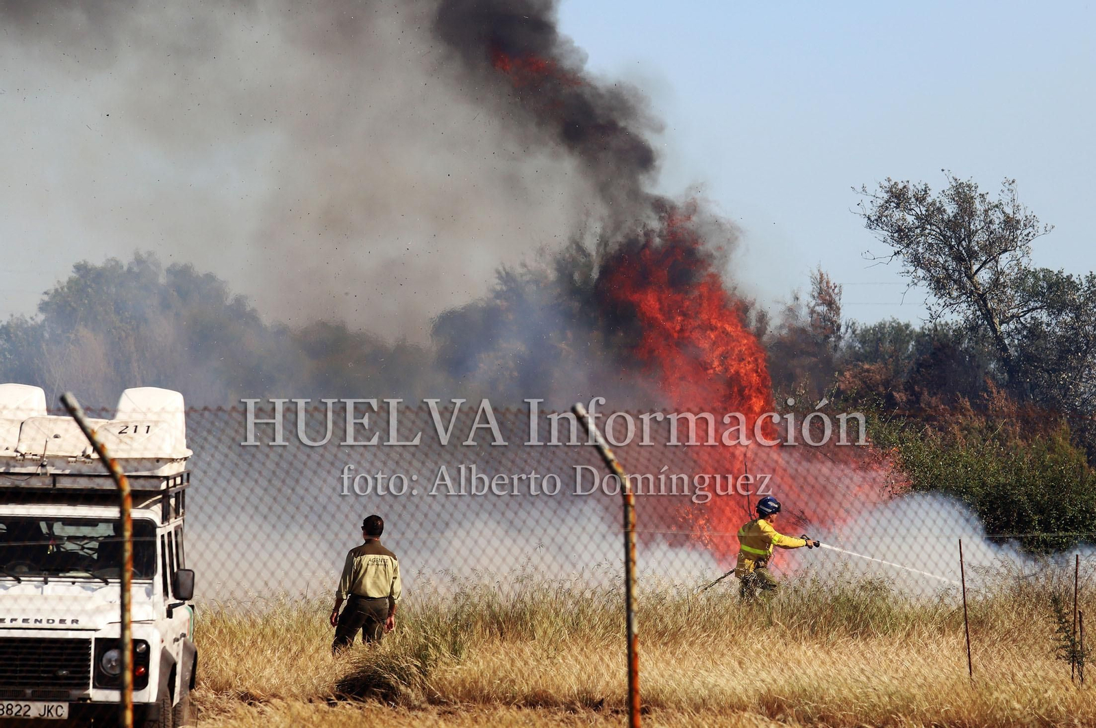 Imágenes del incendio en Doñana
