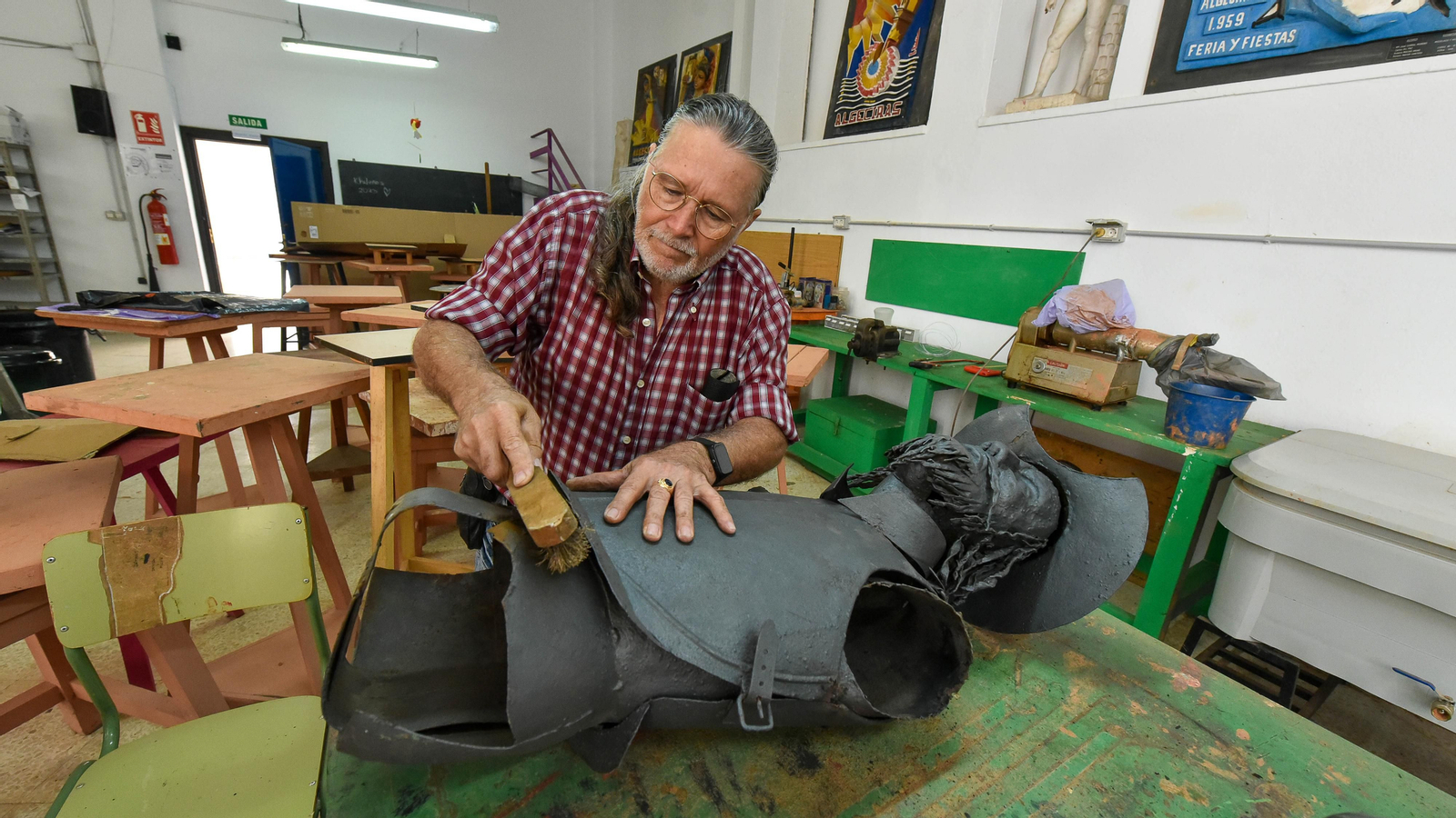 Las fotos de la restauración del Quijote de la Escuela de Arte de Algeciras