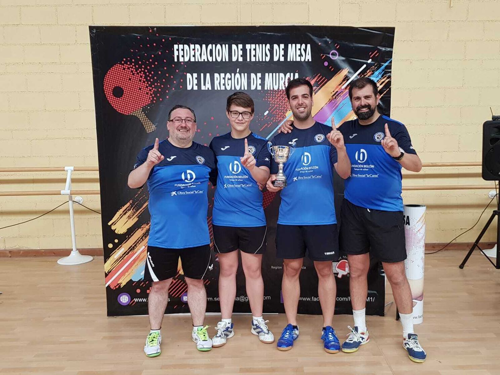 Luis Cordero, Jesús Fabra, José Manuel Caro y Javier Galán, los artífices del ascenso.