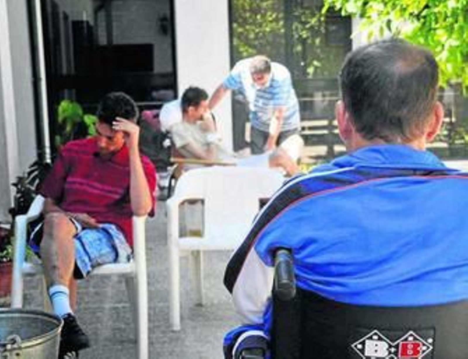 Un grupo de residentes del hogar para enfermos de Sida Siloé.