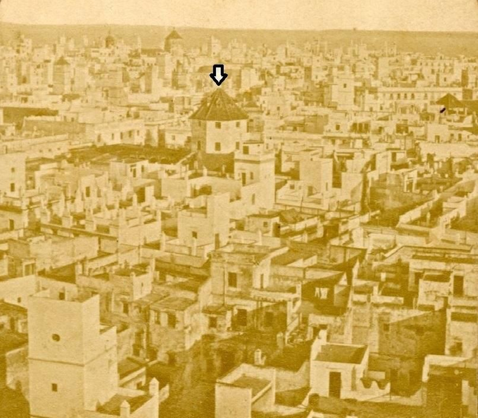 Convento e iglesia  de Candelaria desde  la Catedral por  Gaudin en 1856.