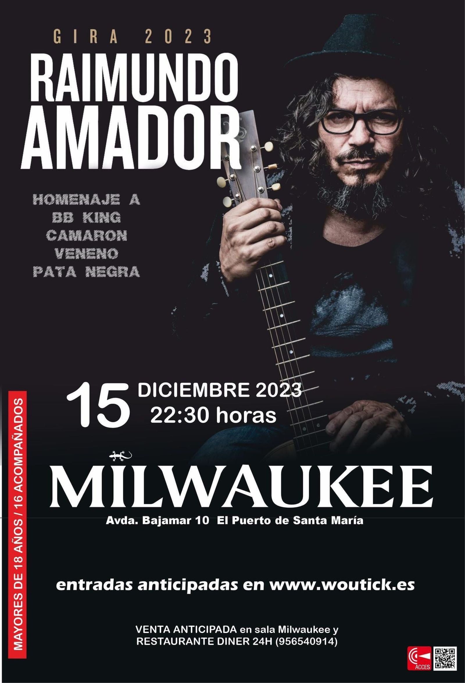 El concierto dará comienzo a las 22:30 horas en Milwaukee, en El Puerto de Santa María.