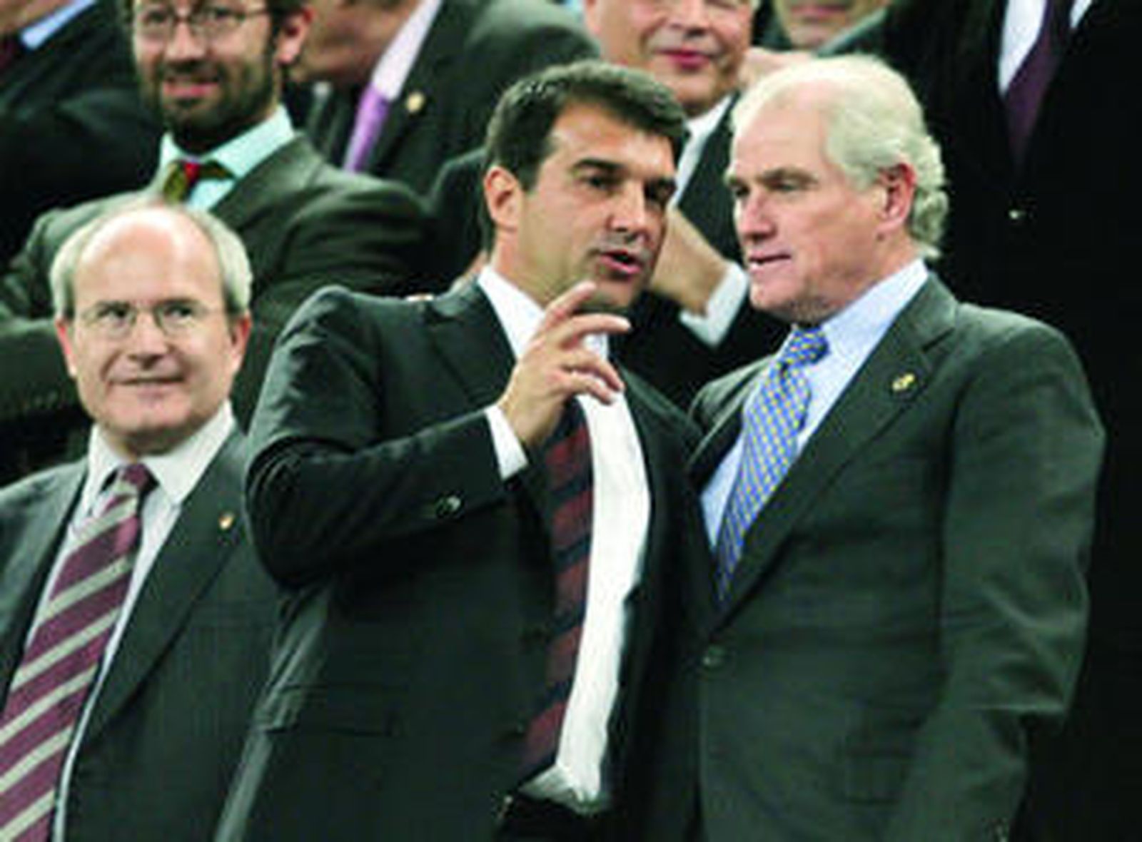 Laporta, junto a Calderón en un reciente Barcelona-Madrid disputado en el Camp Nou.