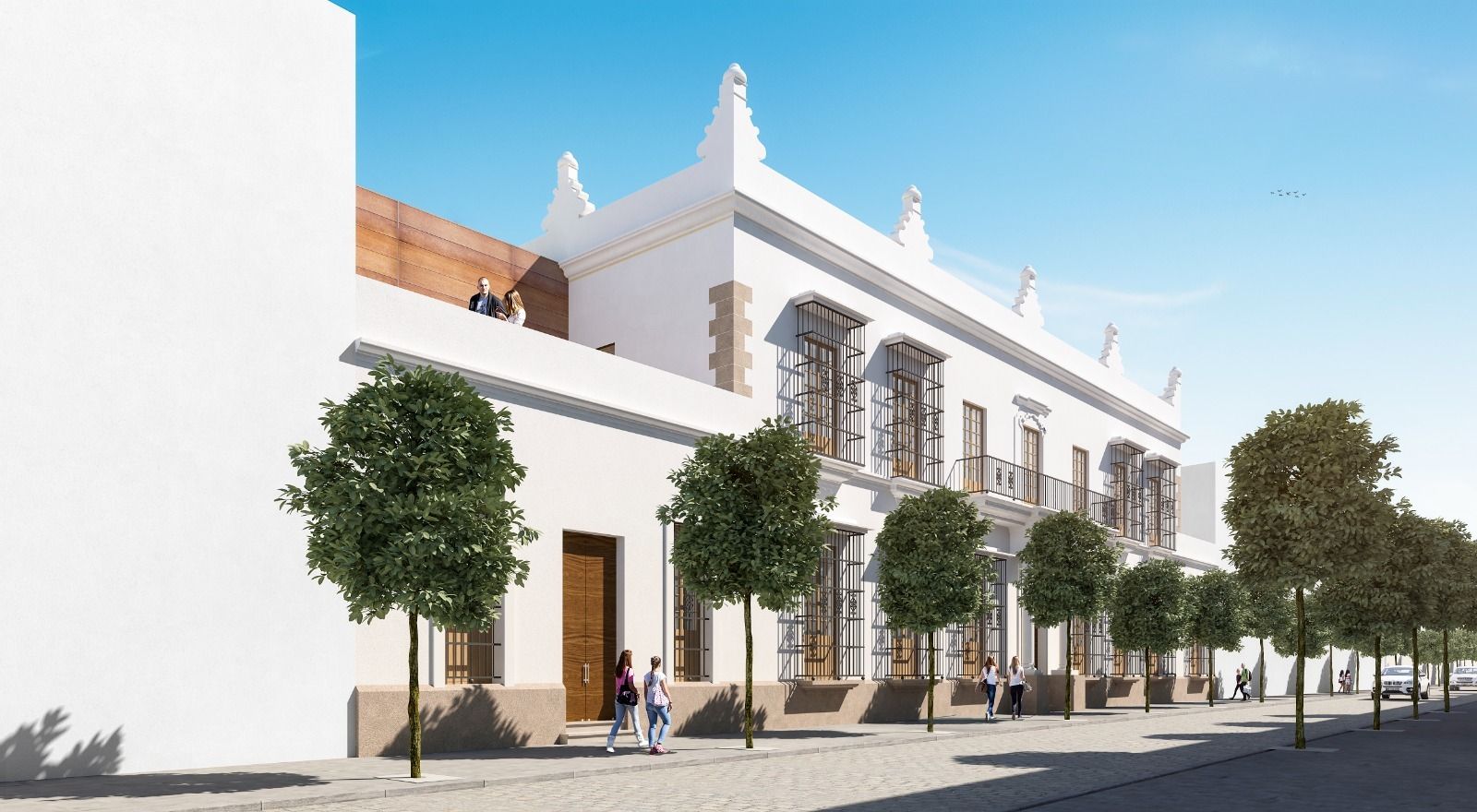 Una recreación virtual de la  nueva promoción de viviendas en el Palacio Winthuyssen.