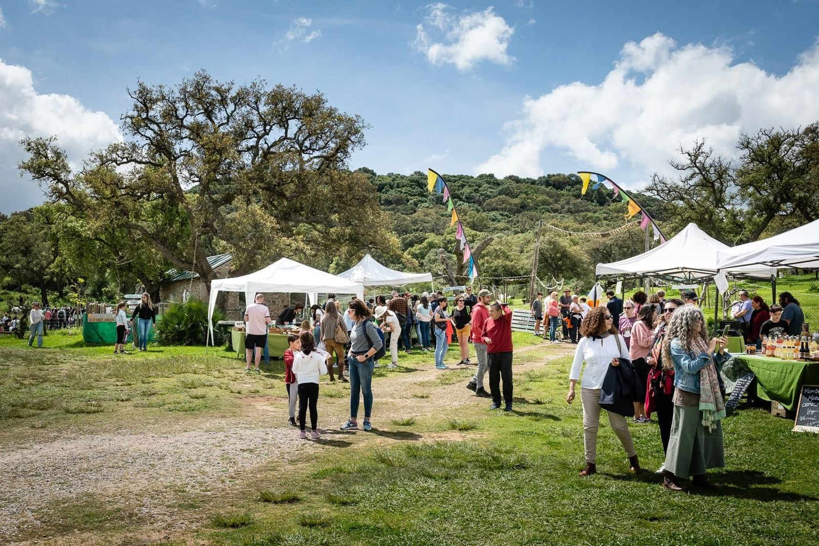 Uno de los mercados ecológicos en la Granja-Escuela de Los Barrios.
