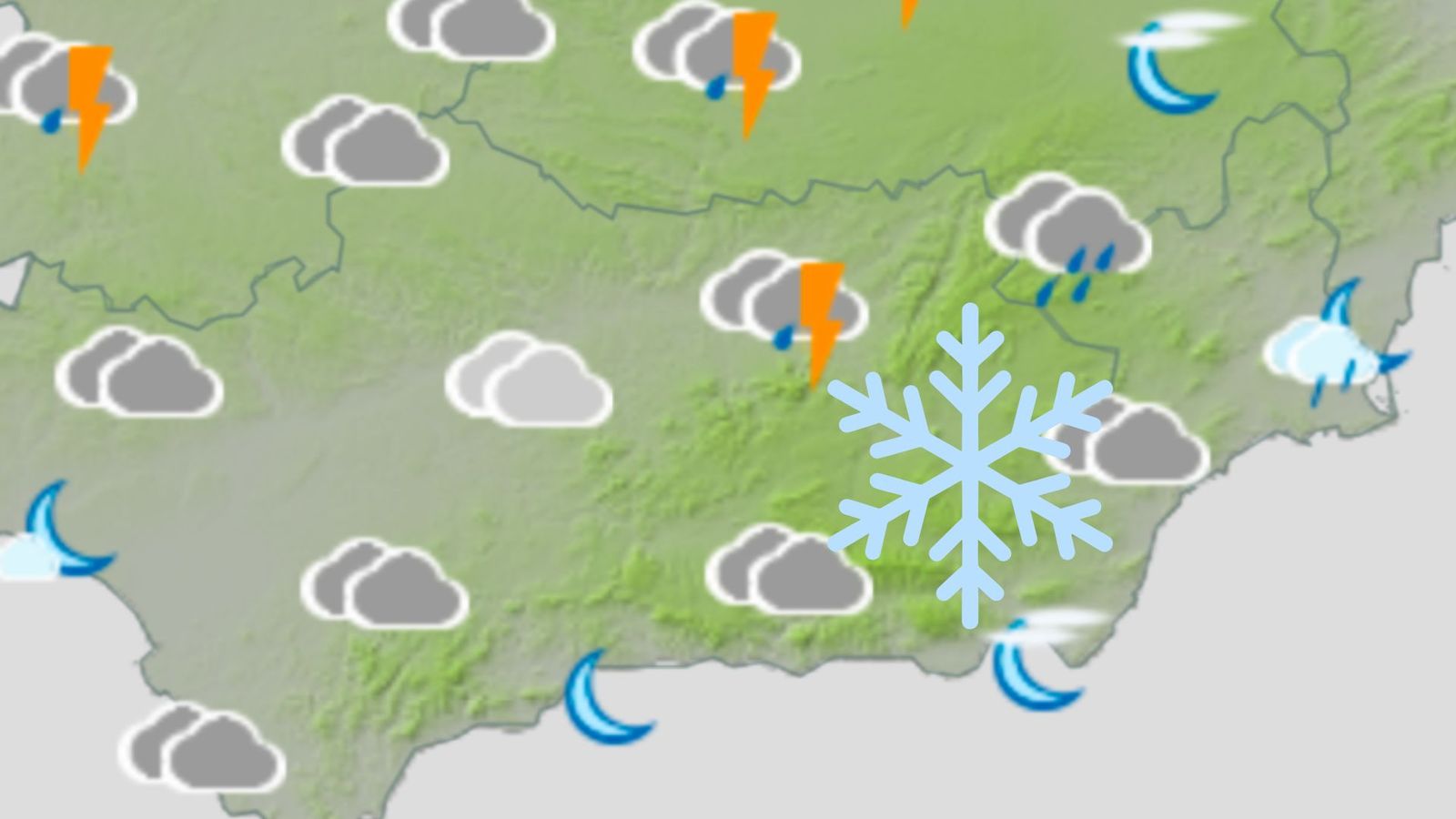 Previsión de nieve de la Agencia Estatal de Meteorología con posibles copos en áreas del interior de Almería