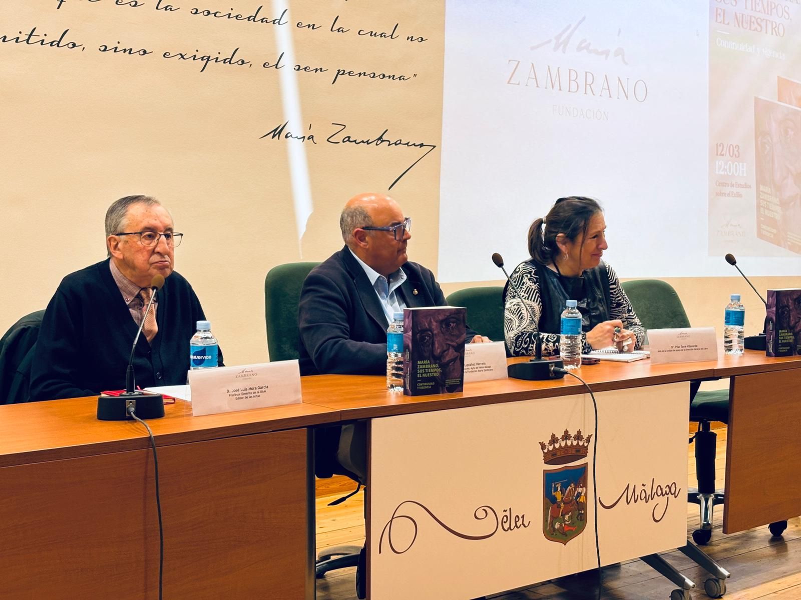 Presentación de las actas del VII Congreso Internacional Maria Zambrano en Vélez-Málaga