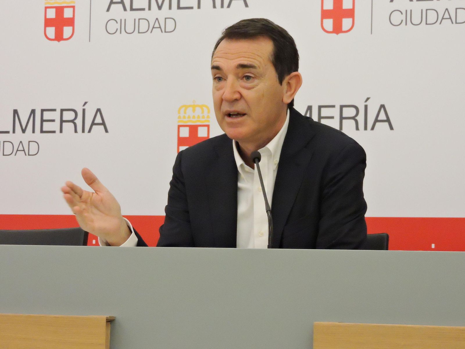 Juan Carlos Pérez Navas, en un momento de su comparecencia ante los medios de comunicación.