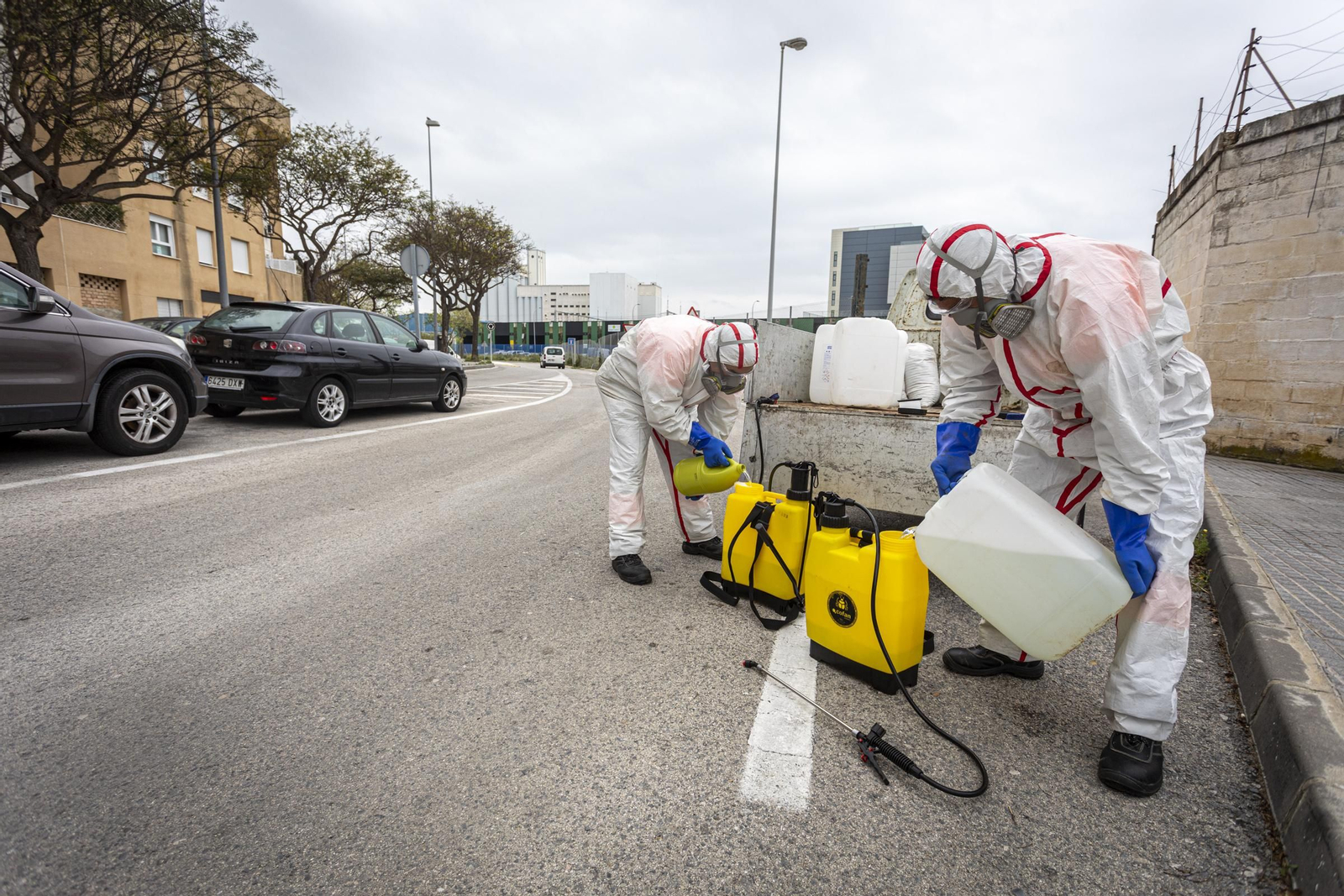 Desifección en el barrio de Puntales
