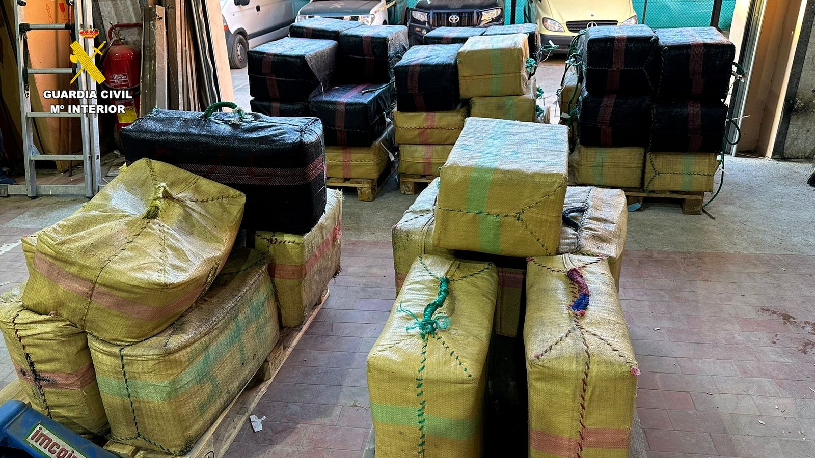 Parte de los fardos.