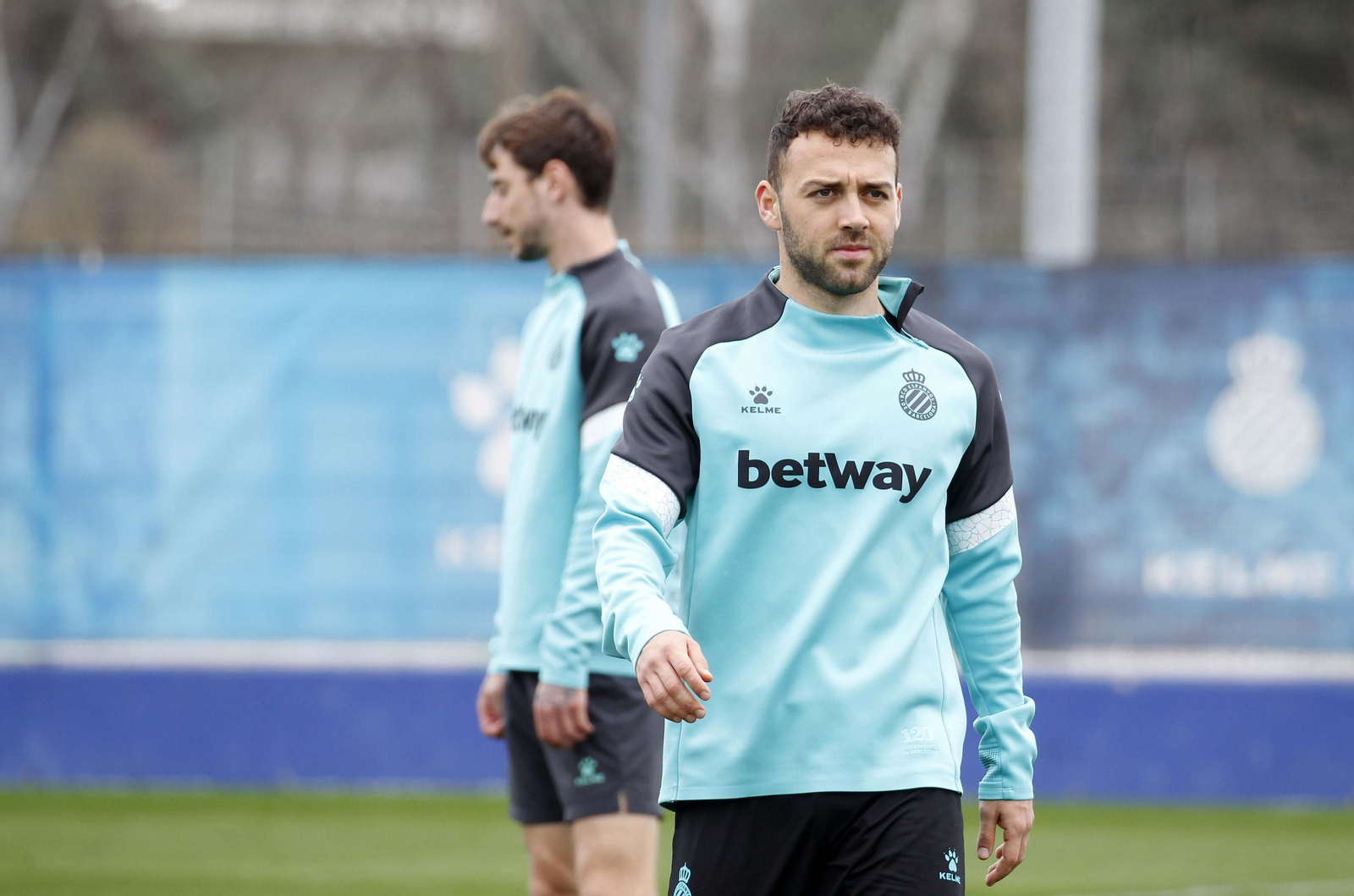 Keidi Bare, durante un entrenamiento del Espanyol. Keidi Bare, durante un entrenamiento del Espanyol.