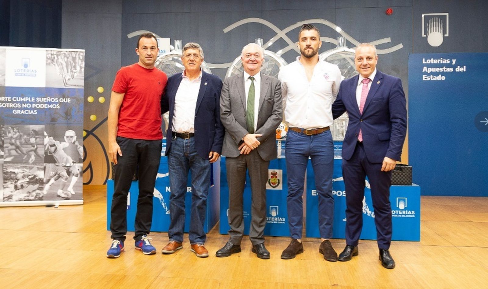 Imagen del sorteo del calendario de la Liga Asobal, celebrado en la sede de Loterías y Apuestas del Estado.