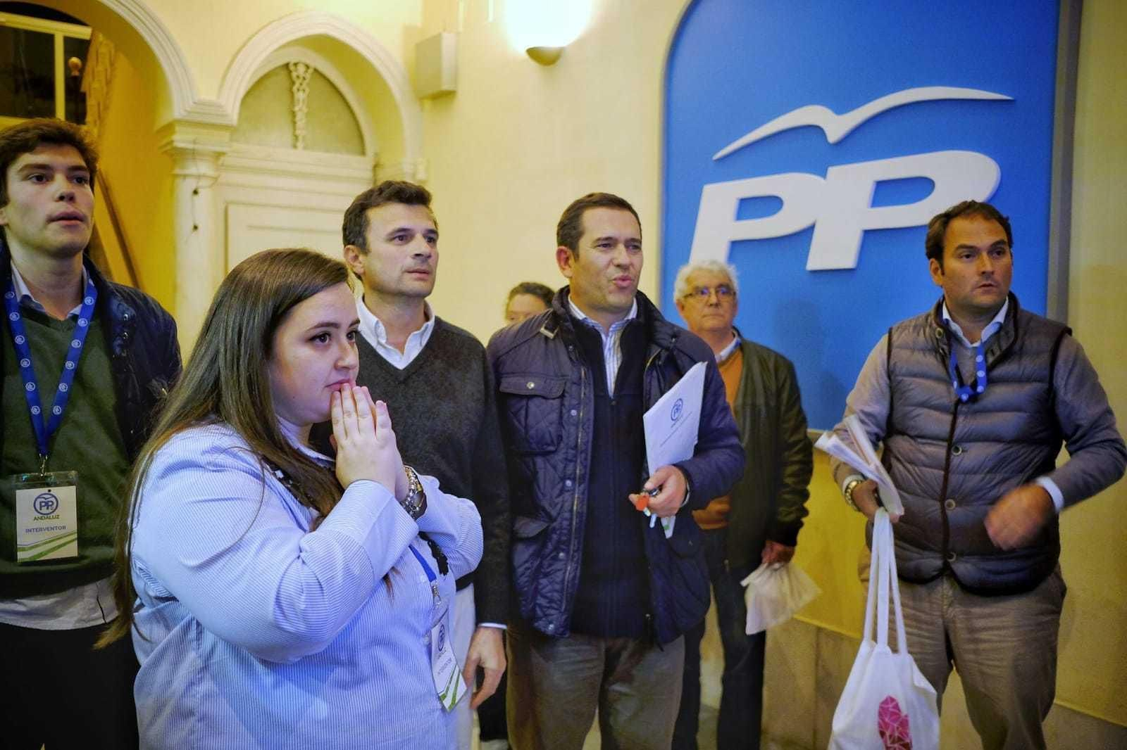 Ambiente en la sede del PP de Cádiz.