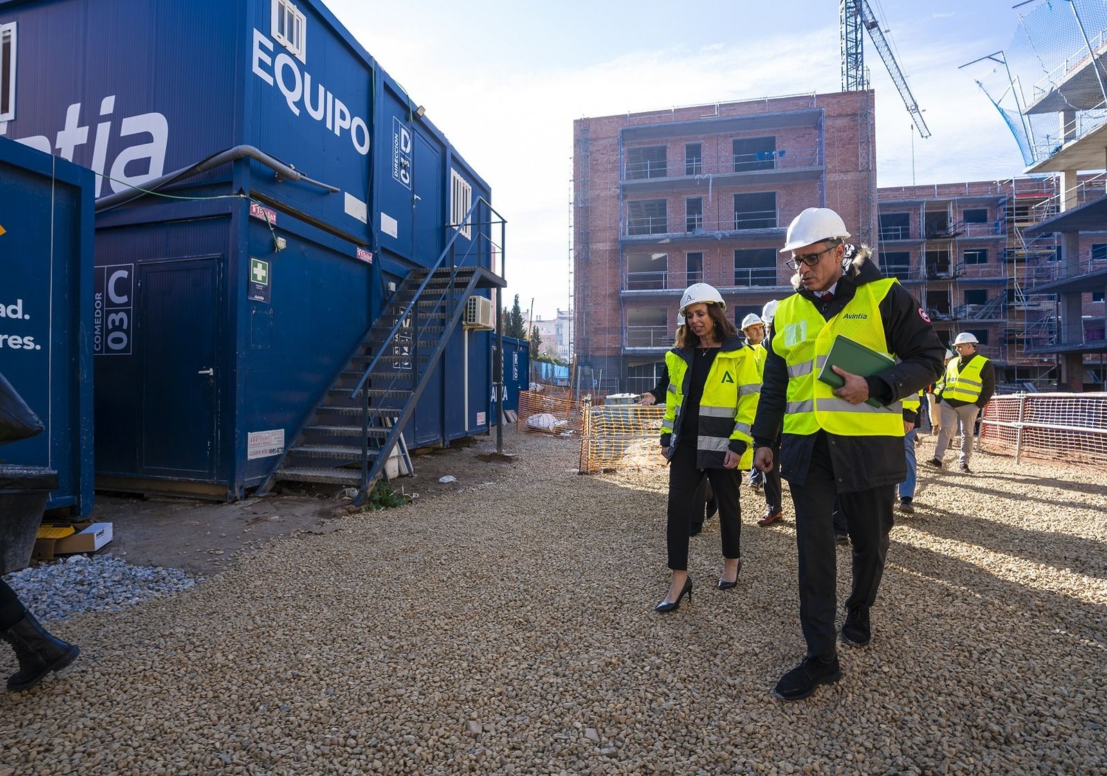 Rocío Díaz durante la visita a las obras.