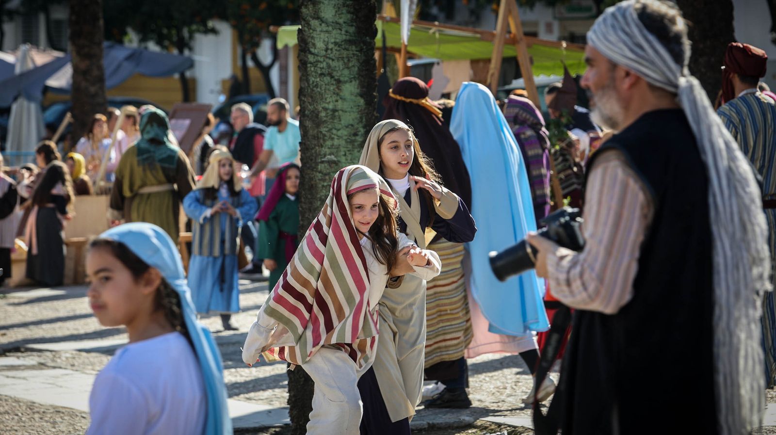 Belén viviente en la Plaza del Mercado de Jerez