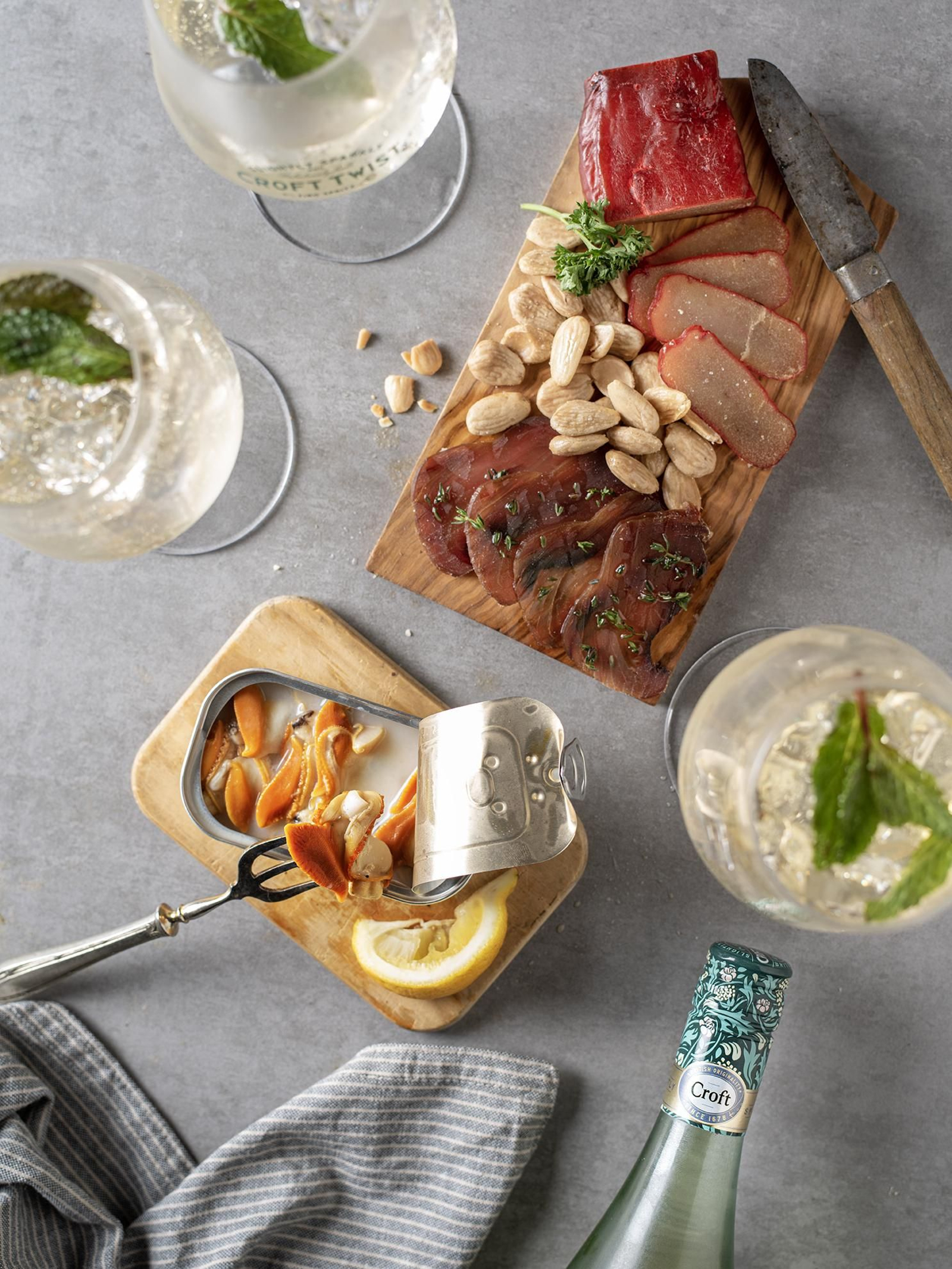 Fino Spritz con conservas gourmet