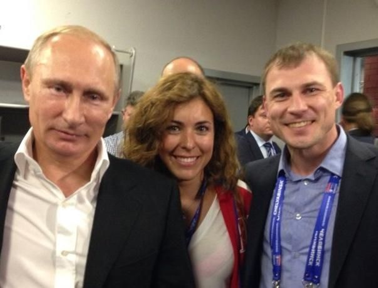 Makarov (d), junto a su esposa y Vladimir Putin.