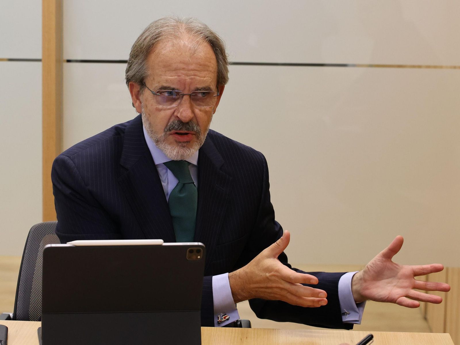 El consejero delegado de Banca March, durante la entrevista. El consejero delegado de Banca March, durante la entrevista.