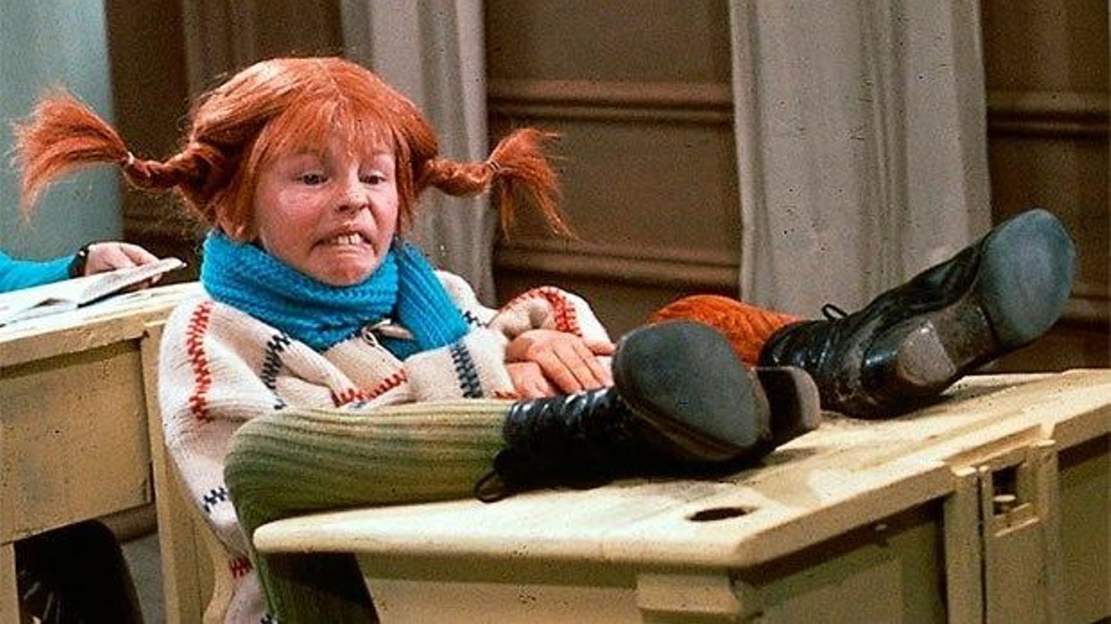 Inger Nilsson como Pippi Calzaslargas, serie rodada en 1968
