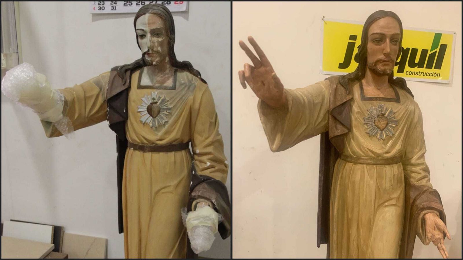 Los restauradores han conseguido recomponer faltas como las falanges de los dedos sin que sea perceptible.