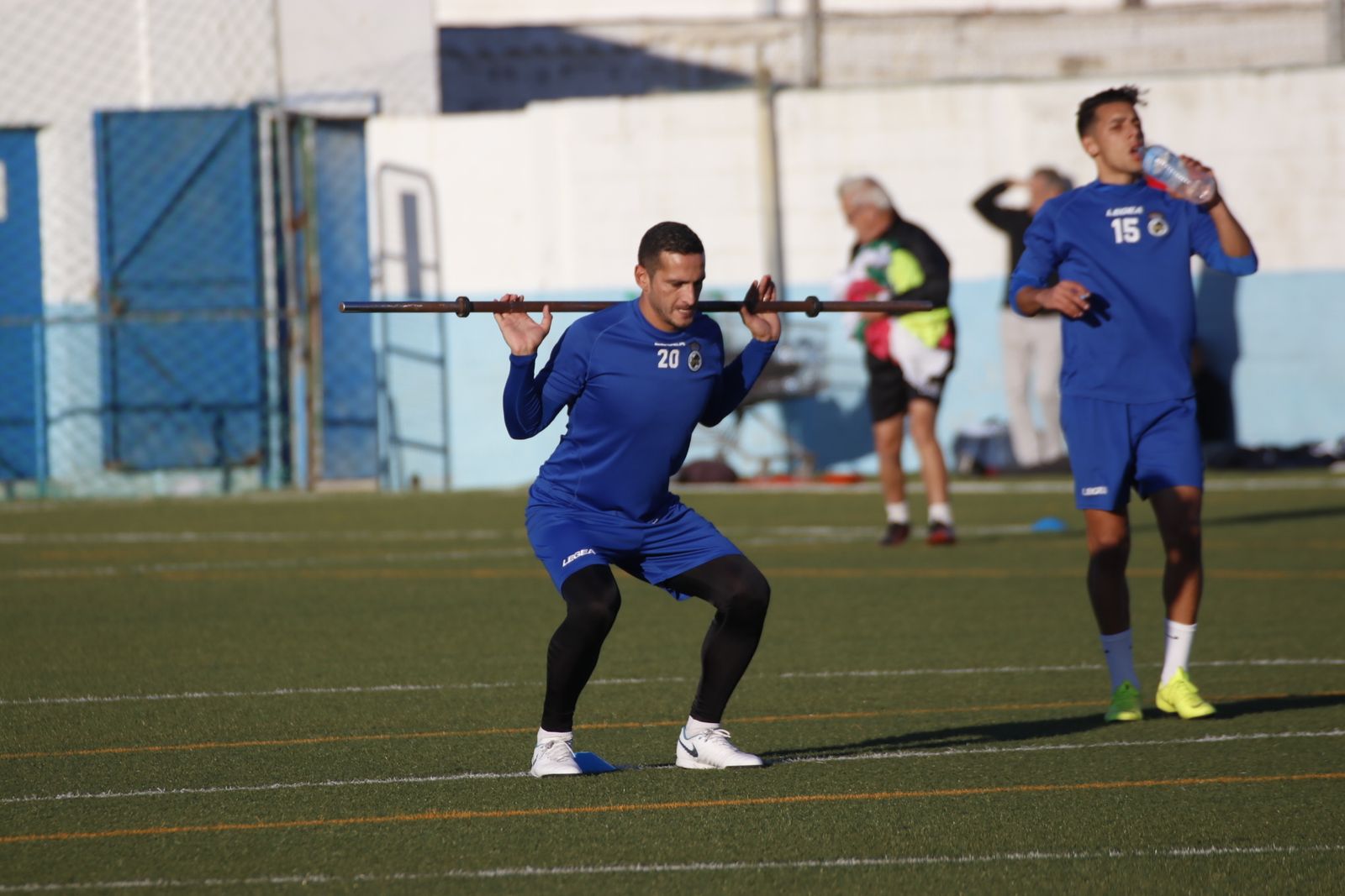 Gastón, durante un entrenamiento